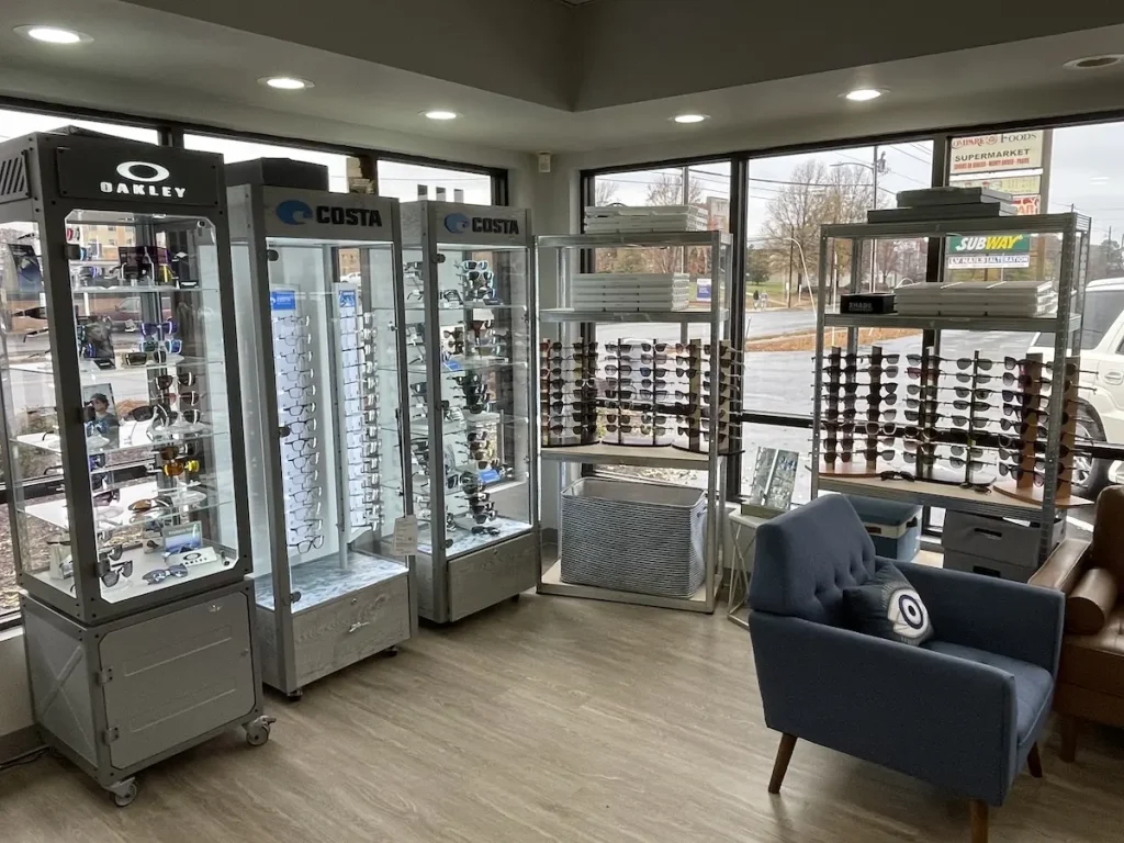 Nova Eye Care eye wear selection in downtown Asheboro