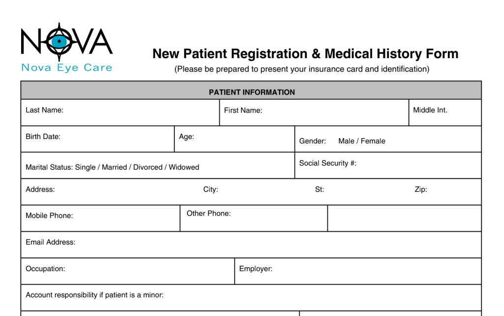 New Patient Form Image